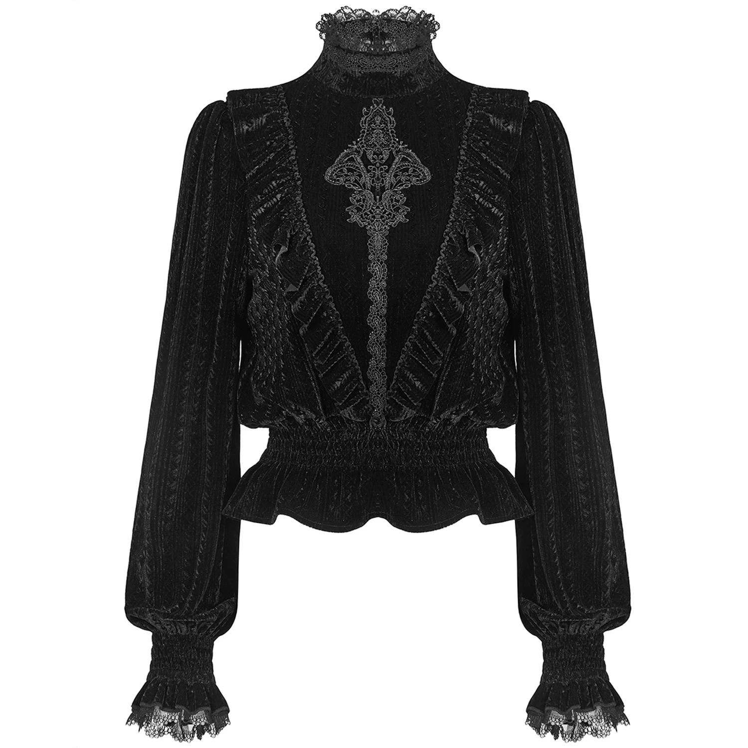 Chemisier 'Amuria' En Velours Noir 8 Chemisier 'Amuria' En Velours Noir â Image 6