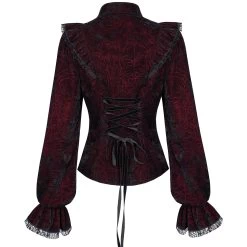 Chemisier 'Gothic Retro' Rouge Et Noir -Magasin De Mode chemisier gothic retro rouge et noir 10