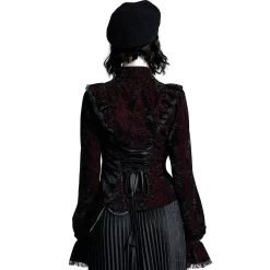 Chemisier 'Gothic Retro' Rouge Et Noir -Magasin De Mode chemisier gothic retro rouge et noir 2