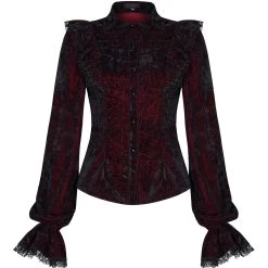 Chemisier 'Gothic Retro' Rouge Et Noir