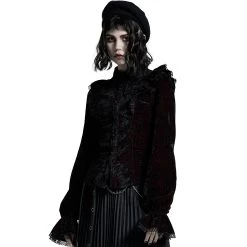 Chemisier 'Gothic Retro' Rouge Et Noir -Magasin De Mode chemisier gothic retro rouge et noir 3