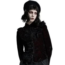 Chemisier 'Gothic Retro' Rouge Et Noir -Magasin De Mode chemisier gothic retro rouge et noir 4