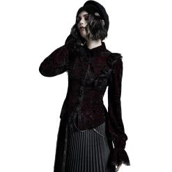 Chemisier 'Gothic Retro' Rouge Et Noir -Magasin De Mode chemisier gothic retro rouge et noir 6