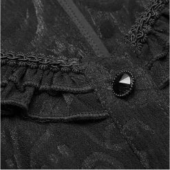 Chemisier Gothique 'Le Fleur Noire' à Manches Courtes -Magasin De Mode chemisier gothique le fleur noire a manches courtes 11