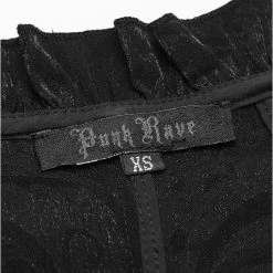 Chemisier Gothique 'Le Fleur Noire' à Manches Courtes -Magasin De Mode chemisier gothique le fleur noire a manches courtes 12