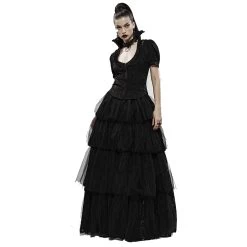 Chemisier Gothique 'Le Fleur Noire' à Manches Courtes -Magasin De Mode chemisier gothique le fleur noire a manches courtes 6