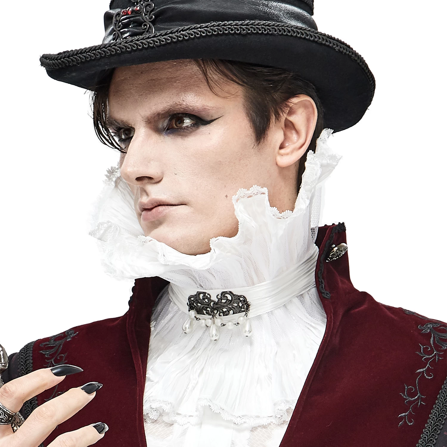 Col Montant Unisexe Plissé Blanc 6 Col Montant Unisexe Plissé Blanc – Image 4