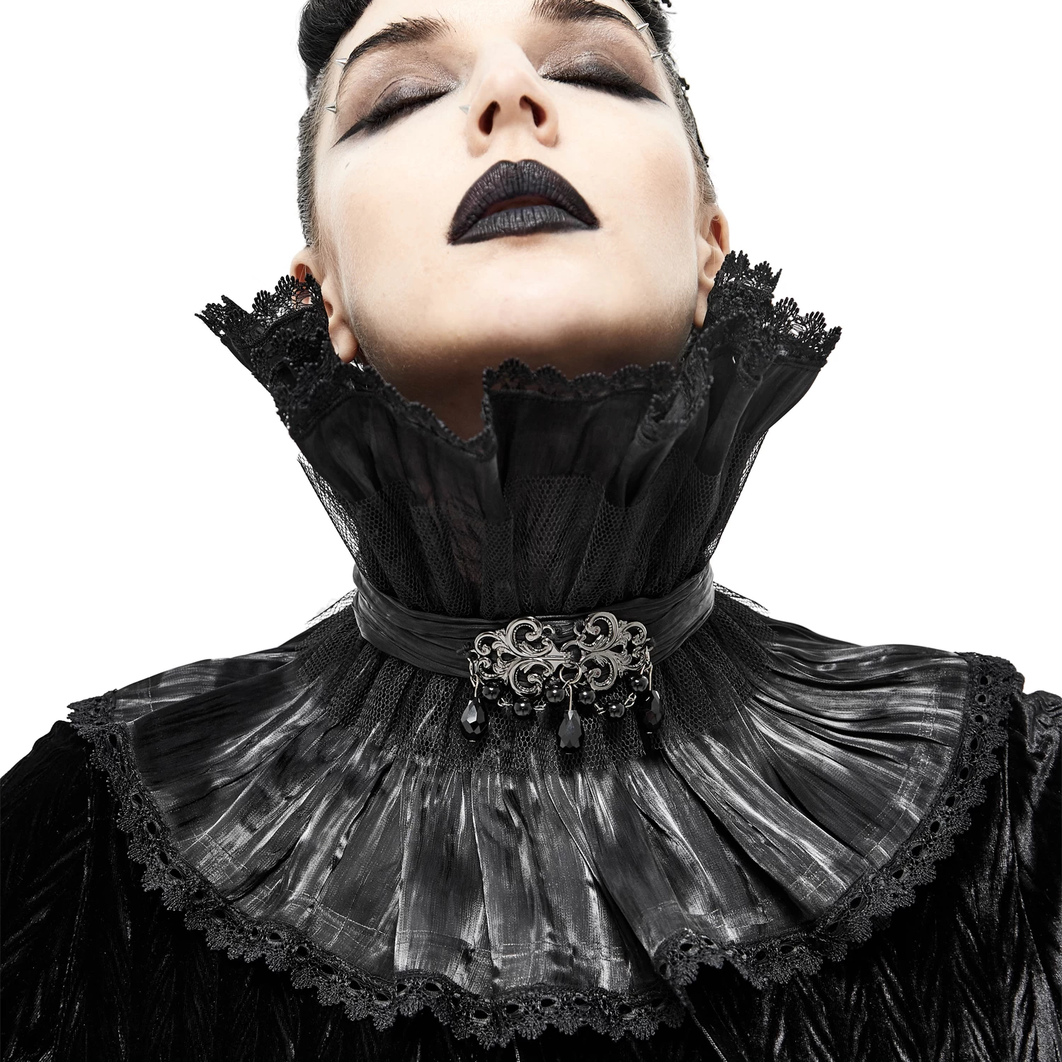 Col Montant Unisexe Plissé Noir 6 Col Montant Unisexe Plissé Noir – Image 4