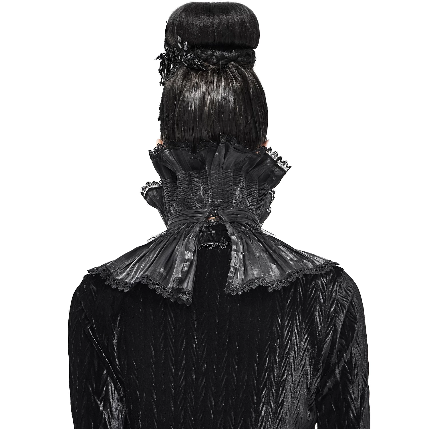 Col Montant Unisexe Plissé Noir 7 Col Montant Unisexe Plissé Noir – Image 5