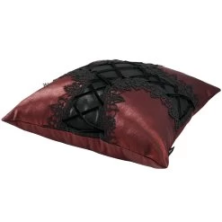Coussin Gothique 'Cross-Shaped' Bordeaux Et Noir -Magasin De Mode coussin gothique cross shaped bordeaux et noir 3