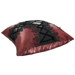 Coussin Gothique 'Cross-Shaped' Bordeaux Et Noir -Magasin De Mode coussin gothique cross shaped bordeaux et noir 5