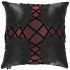 Coussin Gothique 'Cross-Shaped' Noir Et Rouge 1 Coussin Gothique 'Cross-Shaped' Noir Et Rouge -Magasin De Mode coussin gothique cross shaped noir et rouge