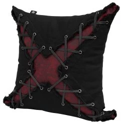 Coussin 'Punk' Noir Et Rouge En Forme De X -Magasin De Mode coussin punk noir et rouge en forme de x 2