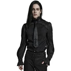 Cravate 'Goth Cross' Noire -Magasin De Mode cravate goth cross noire 2