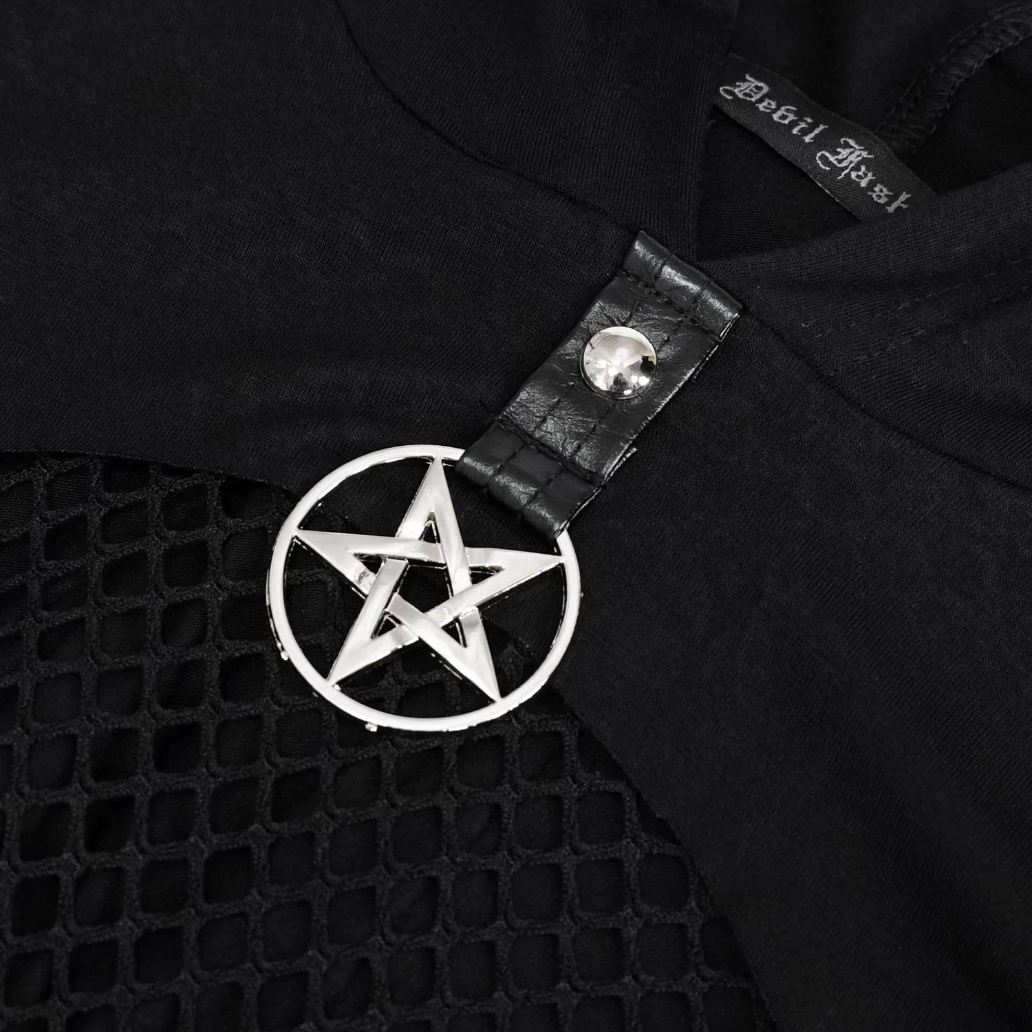 Crop Top à Capuche 'Pentagram' Noir 15 Crop Top à Capuche 'Pentagram' Noir – Image 13