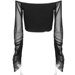 Crop Top à Manches Longues 'Dark Desire' Noir -Magasin De Mode crop top a manches longues dark desire noir 5