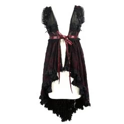 Déshabillé 'Romantic Goth' En Dentelle Rouge Et Noire -Magasin De Mode deshabille romantic goth en dentelle rouge et noire 8
