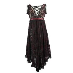 Déshabillé 'Romantic Goth' En Dentelle Rouge Et Noire -Magasin De Mode deshabille romantic goth en dentelle rouge et noire 9