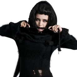 Echarpe à Capuche 'Hellebore' Noire -Magasin De Mode echarpe a capuche hellebore noire 8