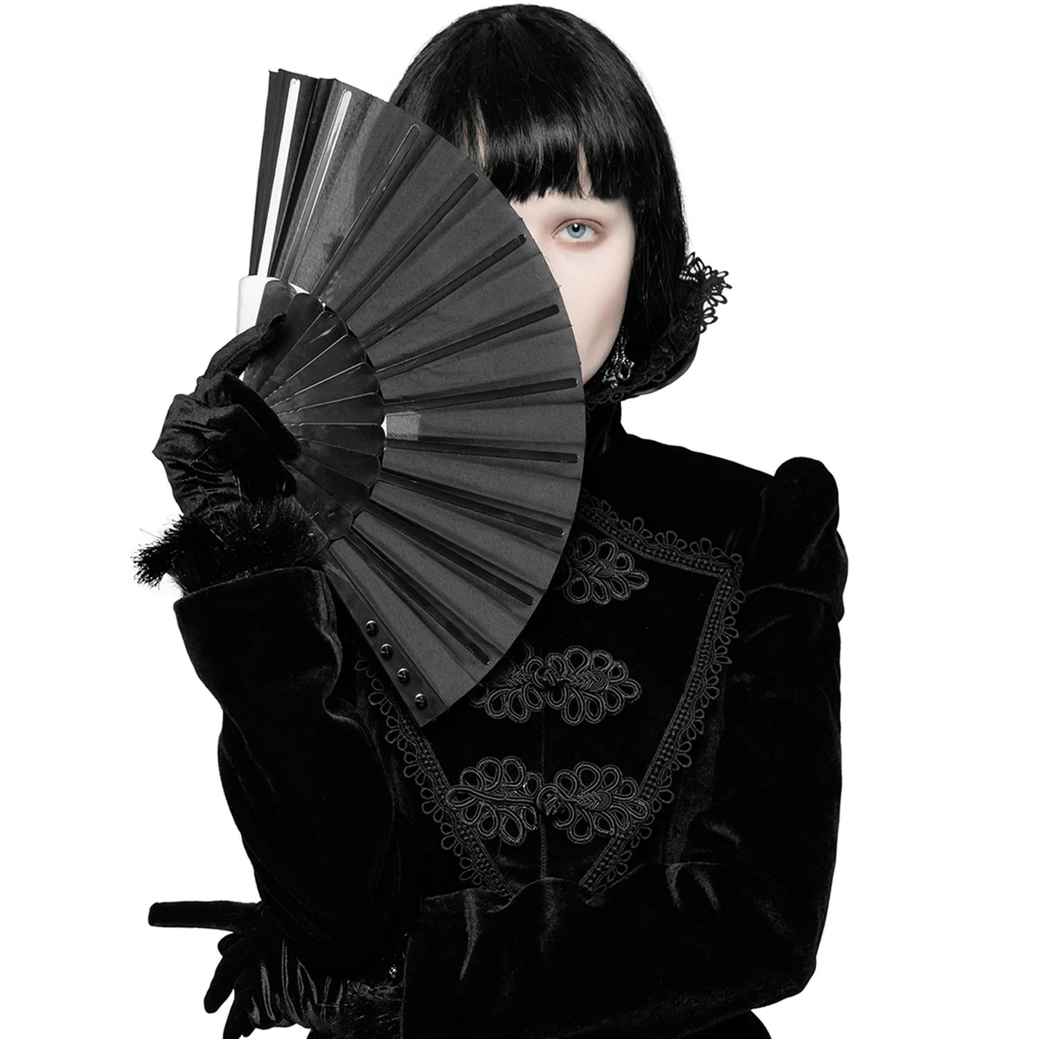 Eventail 'Gothic Spiked' Noir 5 Eventail 'Gothic Spiked' Noir – Image 3