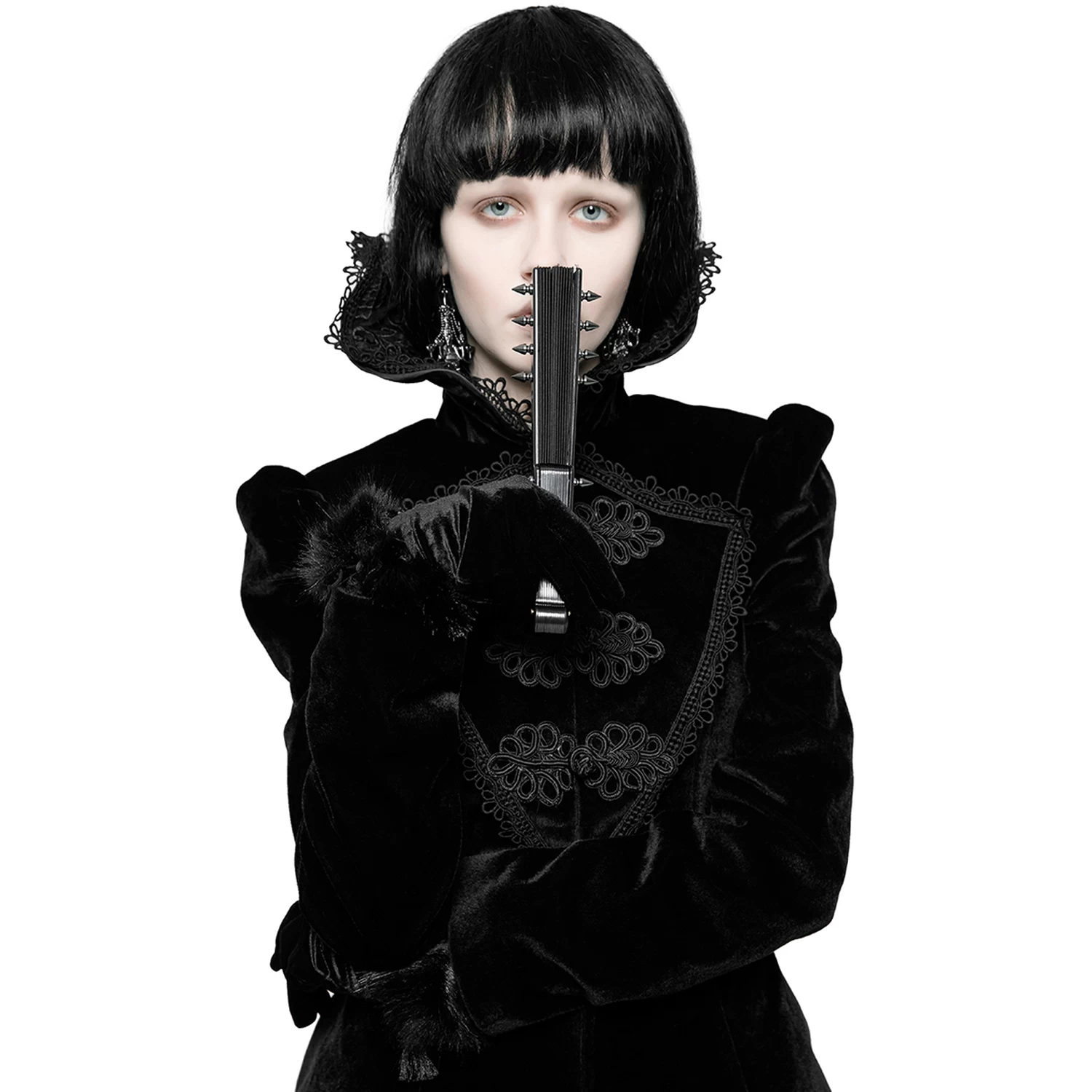 Eventail 'Gothic Spiked' Noir 6 Eventail 'Gothic Spiked' Noir – Image 4