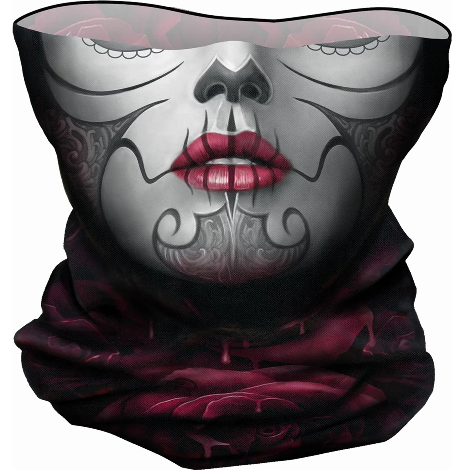 Foulard Multifonctions 'Blood Rose' Noir 4 Foulard Multifonctions 'Blood Rose' Noir – Image 2