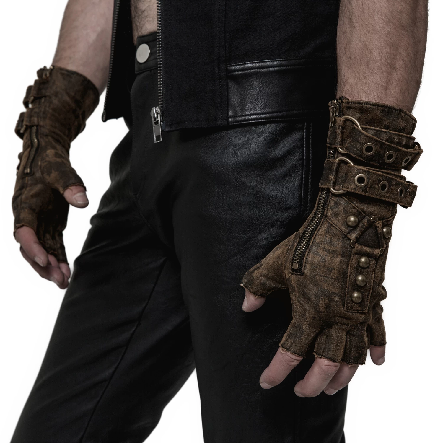 Gants Steampunk 'Mad Max' Marrons 7 Gants Steampunk 'Mad Max' Marrons â Image 5
