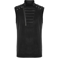 Gilet à Glissière Asymétrique 'Xanthus' Noir