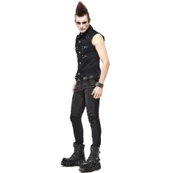 Gilet 'Distressed Heavy Metal' Noir -Magasin De Mode gilet distressed heavy metal noir 13