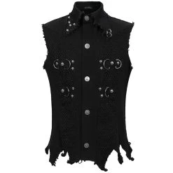 Gilet 'Distressed Heavy Metal' Noir