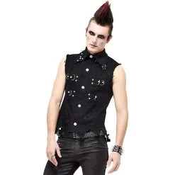 Gilet 'Distressed Heavy Metal' Noir -Magasin De Mode gilet distressed heavy metal noir 3
