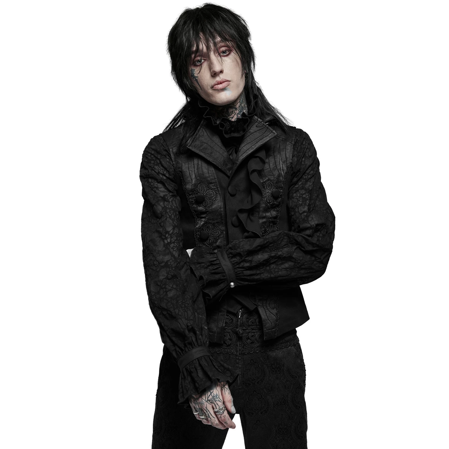 Gilet 'Gothic Noble Jacquard' Noir 4 Gilet 'Gothic Noble Jacquard' Noir – Image 2