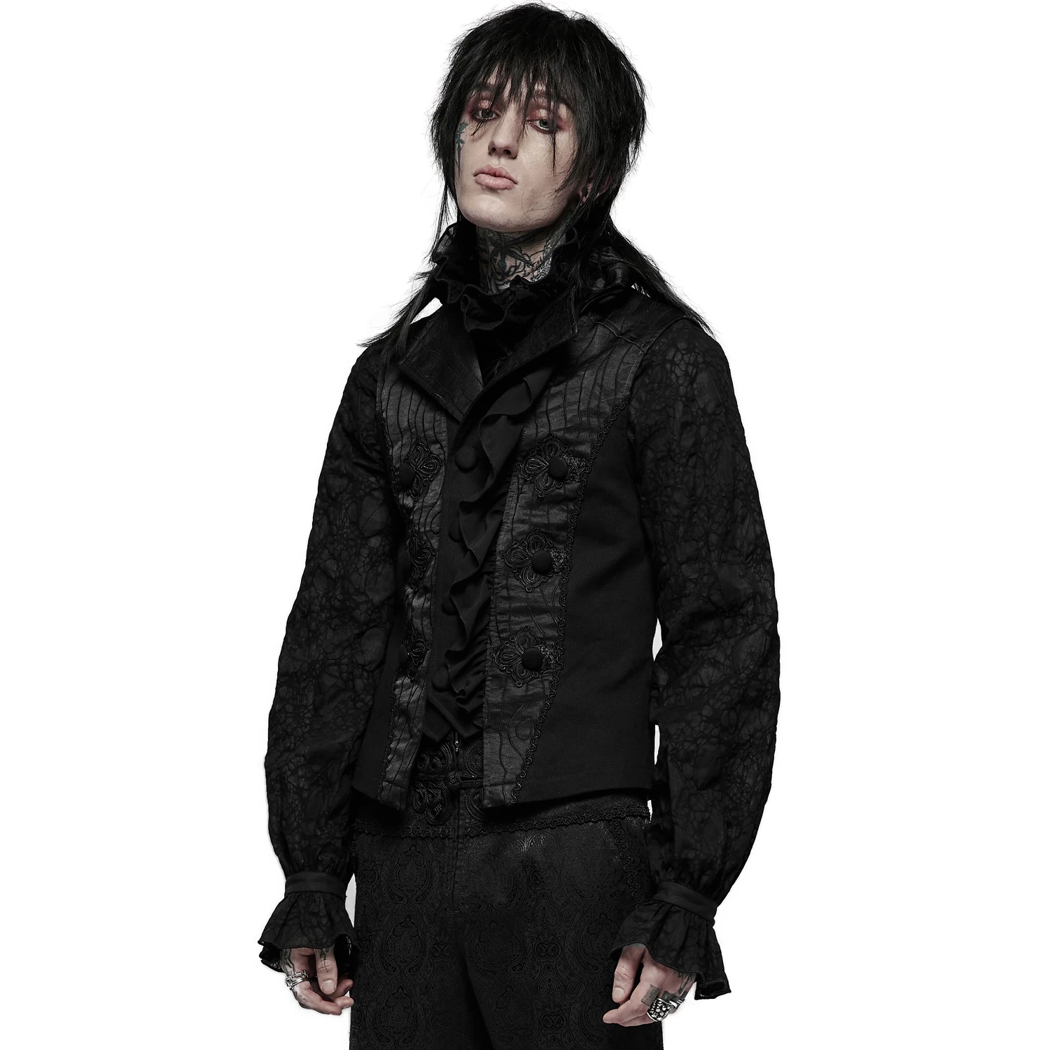 Gilet 'Gothic Noble Jacquard' Noir 6 Gilet 'Gothic Noble Jacquard' Noir – Image 4