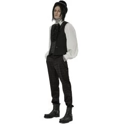 Gilet 'Gothic Patchwork' Noir 16 Gilet 'Gothic Patchwork' Noir -Magasin De Mode gilet gothic patchwork noir 3