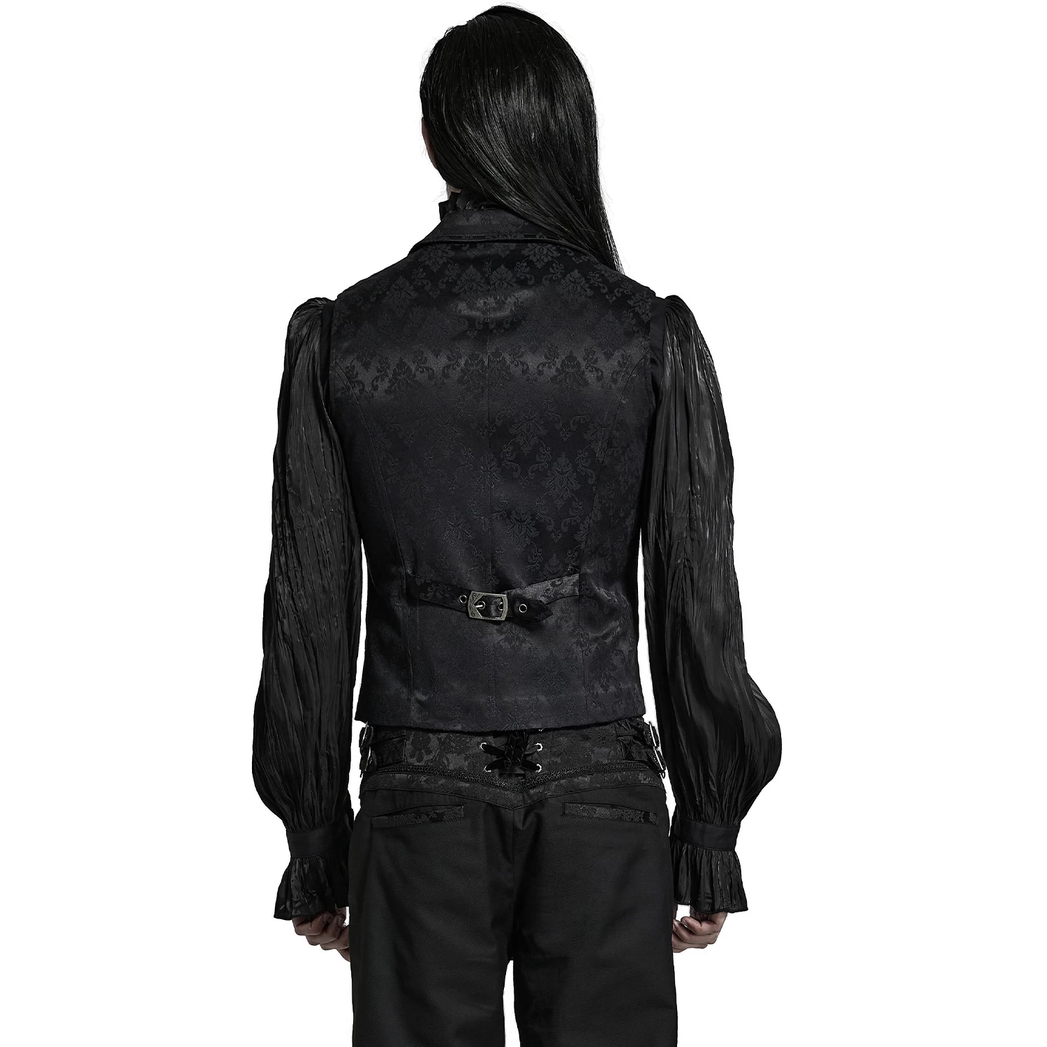 Gilet Gothique à Revers 'Saphrax' Noir 5 Gilet Gothique à Revers 'Saphrax' Noir – Image 3