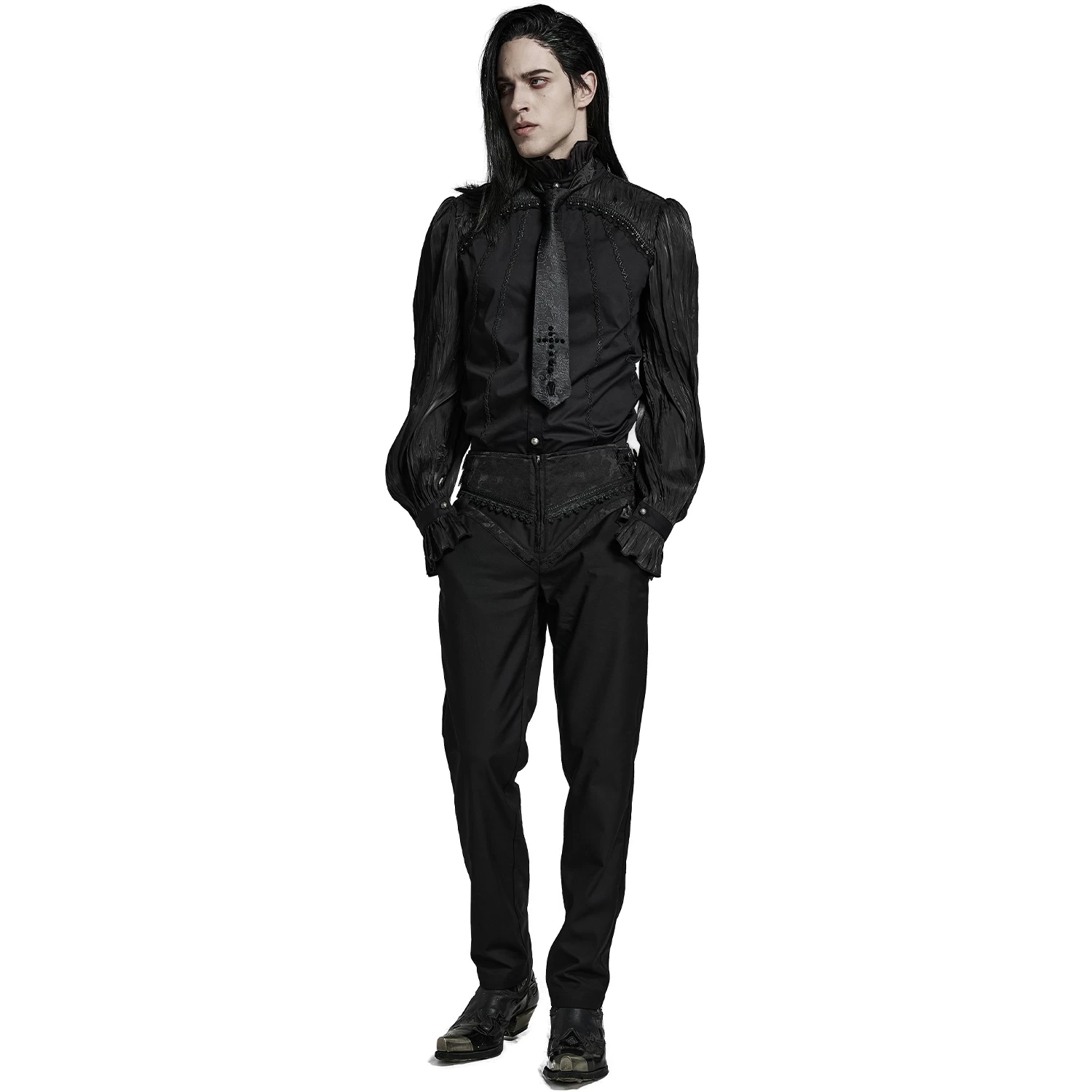 Gilet Gothique à Revers 'Saphrax' Noir 12 Gilet Gothique à Revers 'Saphrax' Noir – Image 10