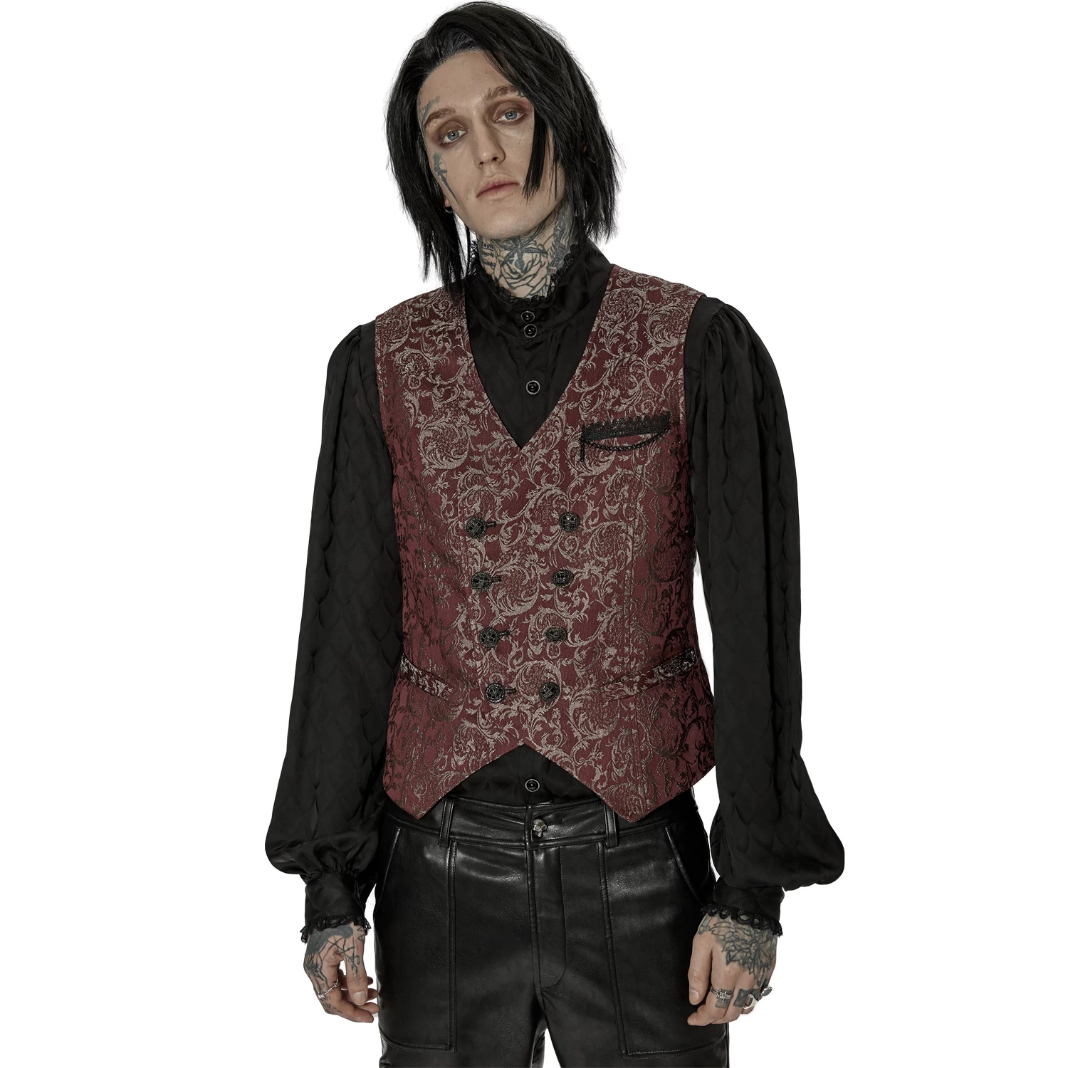 Gilet 'Lycidas' En Jacquard Rouge 4 Gilet 'Lycidas' En Jacquard Rouge – Image 2