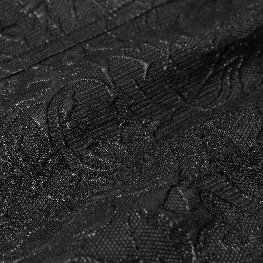 Gilet 'Silvanus' En Brocart Noir Et Velours Bordeaux 13 Gilet 'Silvanus' En Brocart Noir Et Velours Bordeaux – Image 11