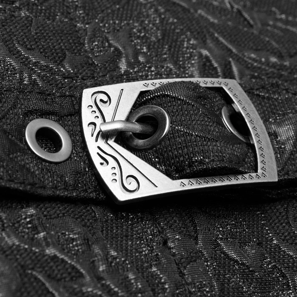 Gilet 'Silvanus' En Brocart Noir Et Velours Bordeaux 14 Gilet 'Silvanus' En Brocart Noir Et Velours Bordeaux – Image 12