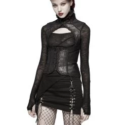 Gilet Underbust Steampunk 'Nereid' Noir -Magasin De Mode gilet underbust steampunk nereid noir 3