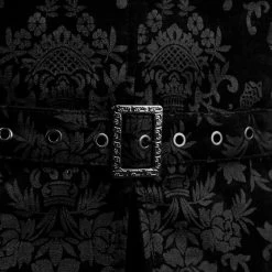 Gilet Victorien 'Damask Gothic' En Brocart Noir -Magasin De Mode gilet victorien damask gothic en brocart noir 13