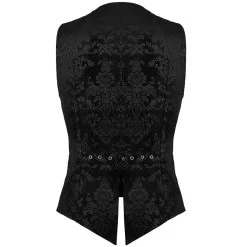 Gilet Victorien 'Damask Gothic' En Brocart Noir -Magasin De Mode gilet victorien damask gothic en brocart noir 8