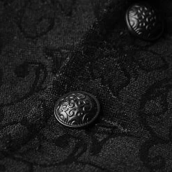 Gilet Victorien 'Gothic Regent' En Brocart Noir -Magasin De Mode gilet victorien gothic regent en brocart noir 7