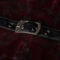 Gilet Victorien 'Poison Ivy' En Brocart Bordeaux -Magasin De Mode gilet victorien poison ivy en brocart bordeaux 11