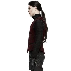 Gilet Victorien 'Poison Ivy' En Brocart Bordeaux -Magasin De Mode gilet victorien poison ivy en brocart bordeaux 3
