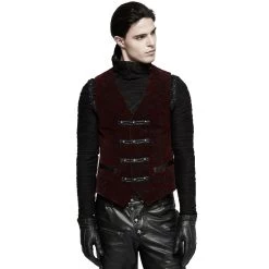 Gilet Victorien 'Poison Ivy' En Brocart Bordeaux -Magasin De Mode gilet victorien poison ivy en brocart bordeaux 5