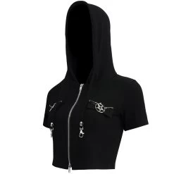 Haut à Capuche 'Pentagram' Noir 31 Haut à Capuche 'Pentagram' Noir -Magasin De Mode haut a capuche pentagram noir 12