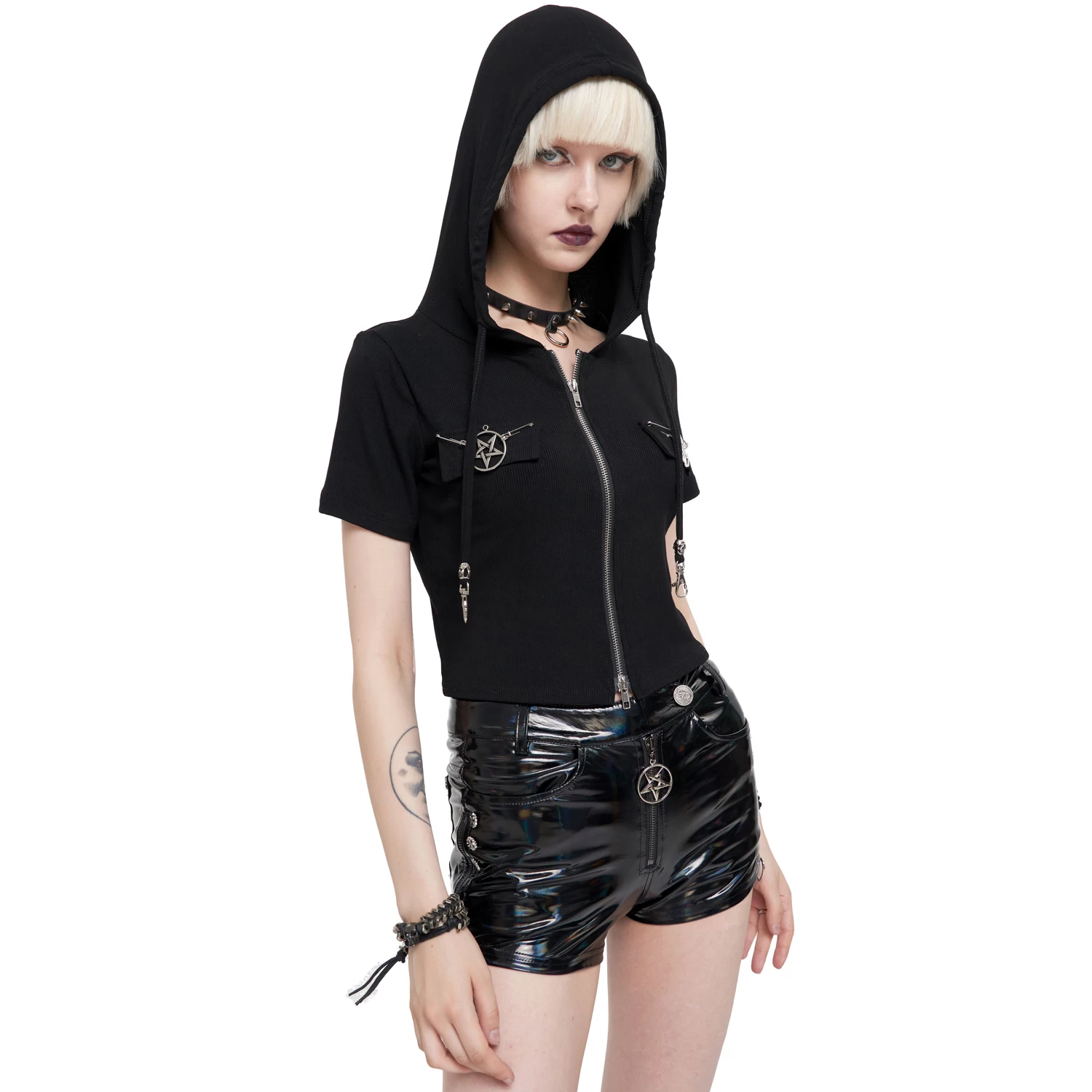 Haut à Capuche 'Pentagram' Noir 7 Haut à Capuche 'Pentagram' Noir – Image 5