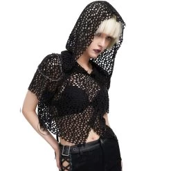 Haut à Capuche 'Sherzal' Noir -Magasin De Mode haut a capuche sherzal noir 3