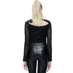 Haut à Manches Longues 'Esmerée' Noir -Magasin De Mode haut a manches longues esmeree noir 2